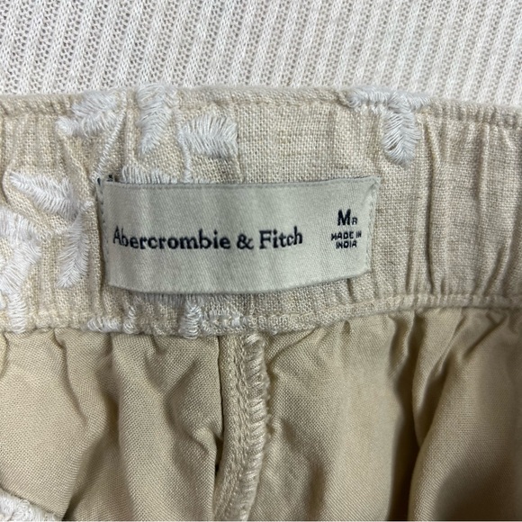Abercrombie & Fitch Linen Blend Embroidered Pull On Shorts MEDIUM - Picture 10 of 16